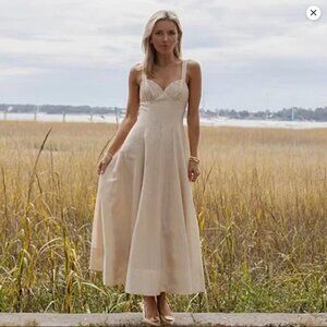 Antonio Melanix Style by Simkins Page Soutache Linen Blend Sweetheart Maxi Dress